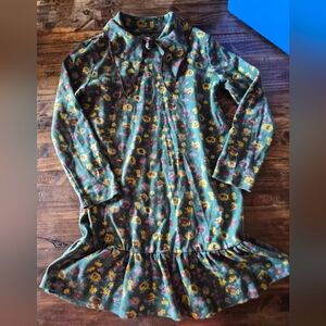 Misha And Puff Green Floral Kids Dress